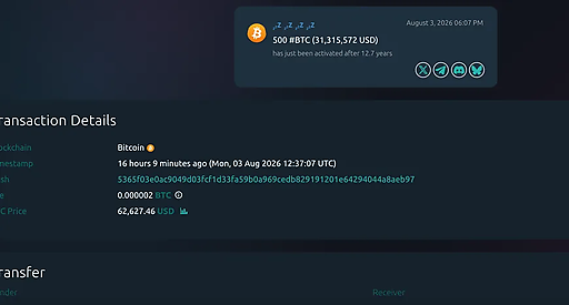 Кошелек Bitcoin переместил $31 млн после атаки