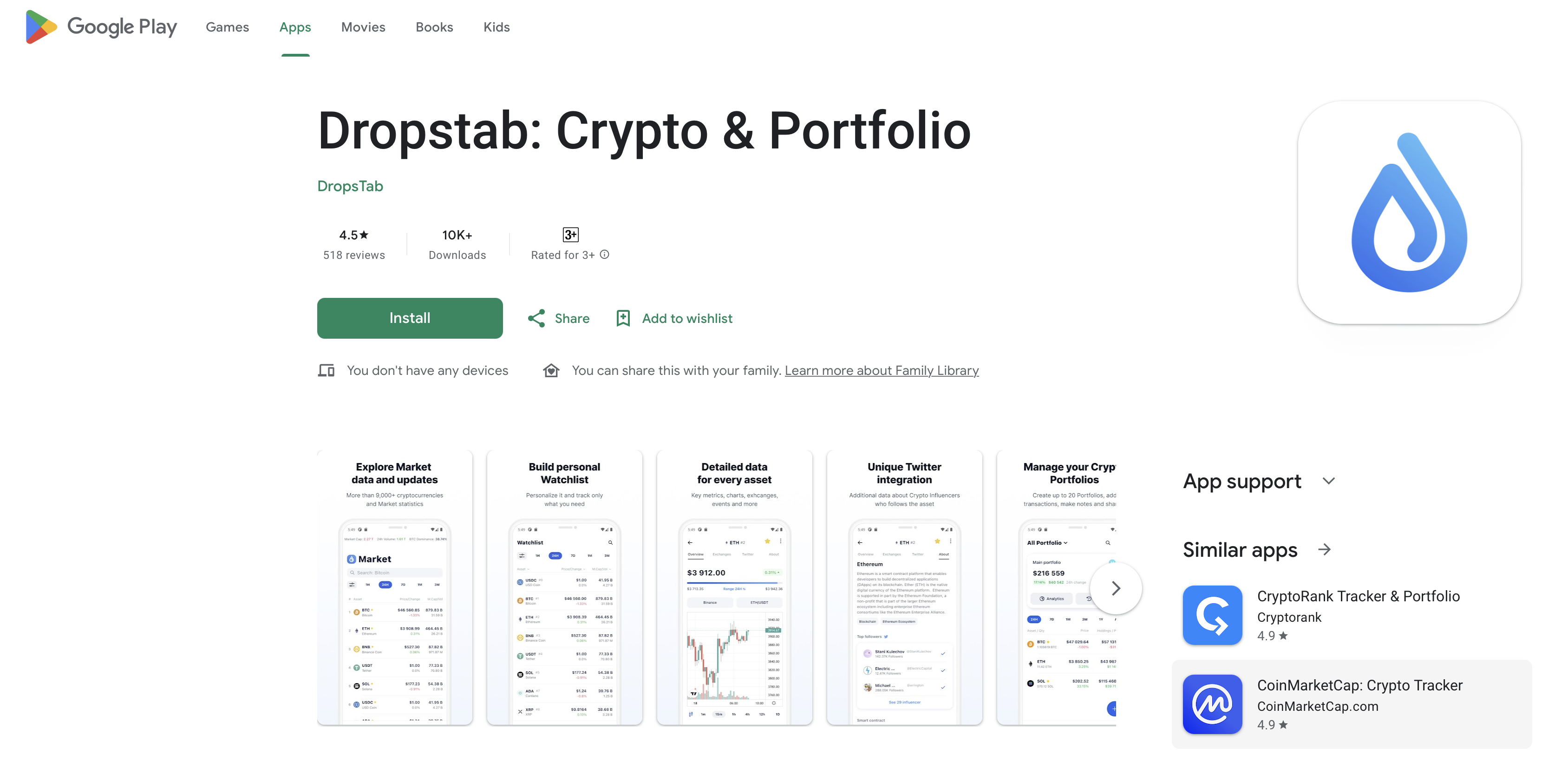 Dropstab: Crypto & Portfolio