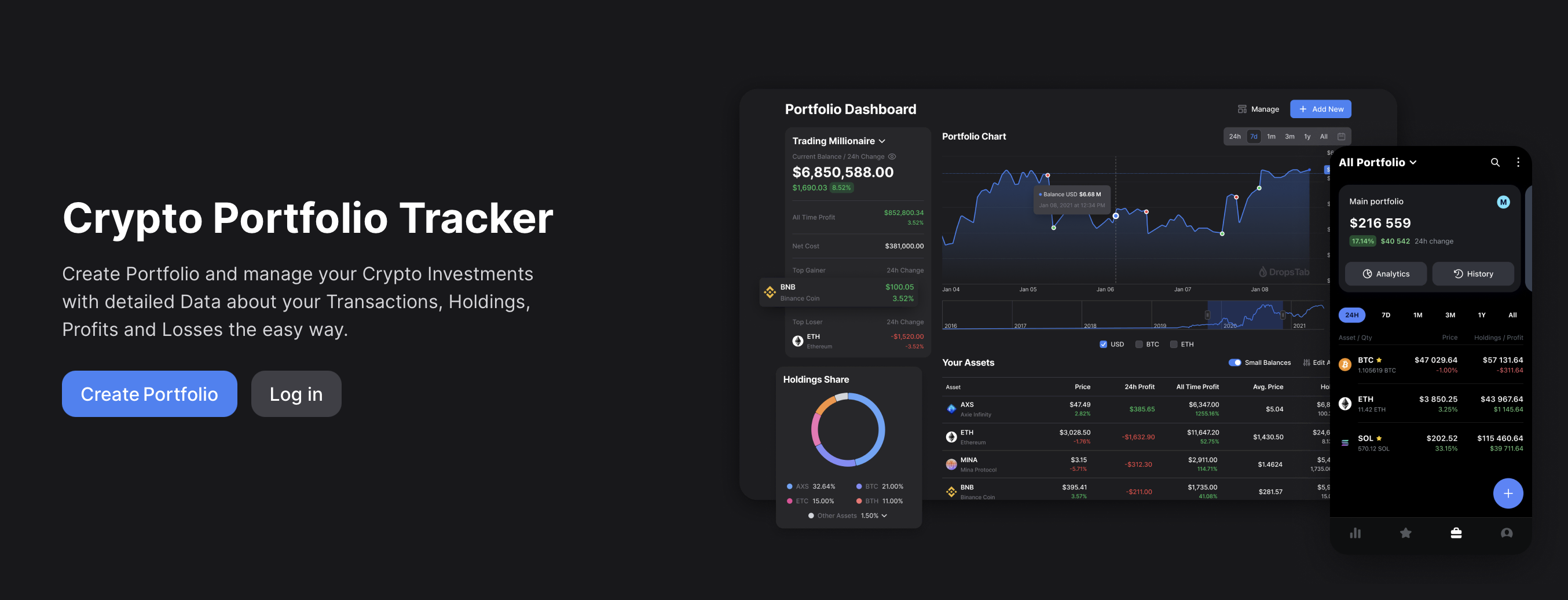 DropsTab portfolio tracker